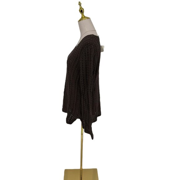 VTG J.Jill Sz XL Loose Open Knit Long Sleeve Cotton Pullover Sweater Shale NWT - Picture 10 of 16